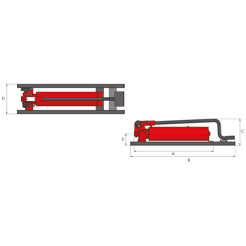 Hydraulische Zweistufige Fußpumpe (700bar, 2300cm3) (HI-FORCE HP227FPC)