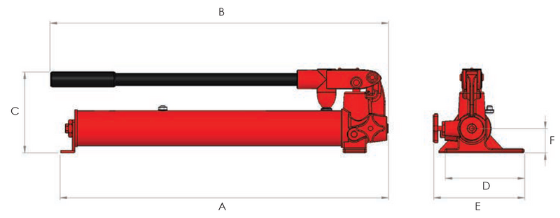 Pompe manuelle hydraulique à deux étages (700bar, 2300cm3) (HI-FORCE HP227)