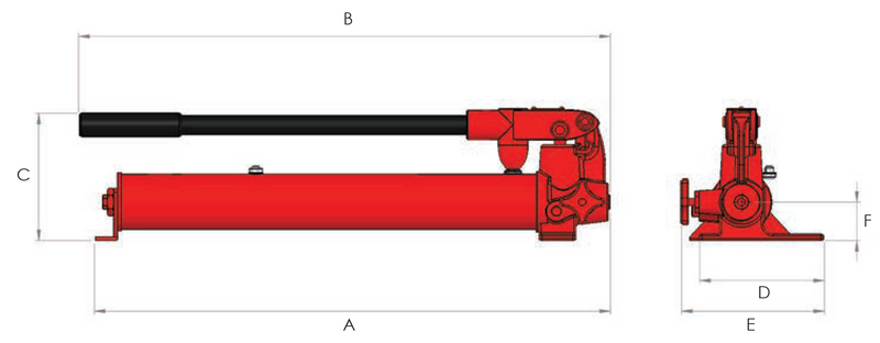 Hydraulische Zweistufige Handpumpe (700bar, 4100cm3) (HI-FORCE HP257)