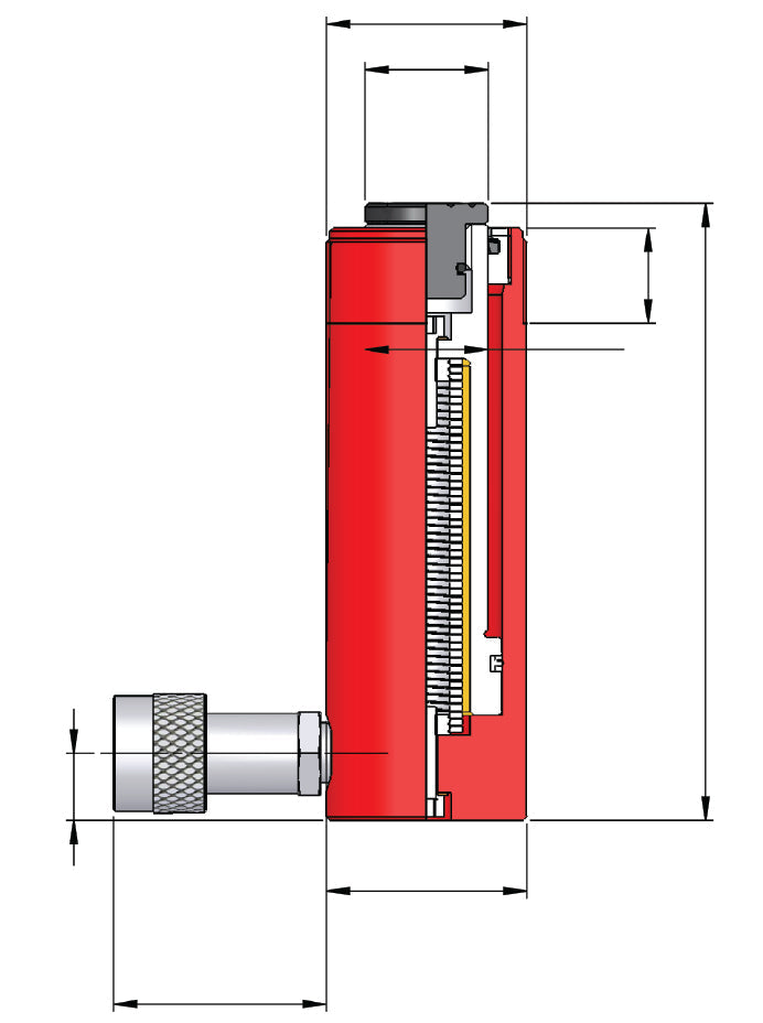 Einfachwirkende Mehrzweck-Zylinder (14.5T, 250mm) (HI-FORCE HSS1510)