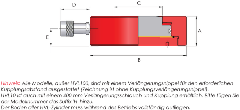 Single-acting super flat cylinder, short-stroke cylinder, (10T, 6mm) (HI-FORCE HVL10)