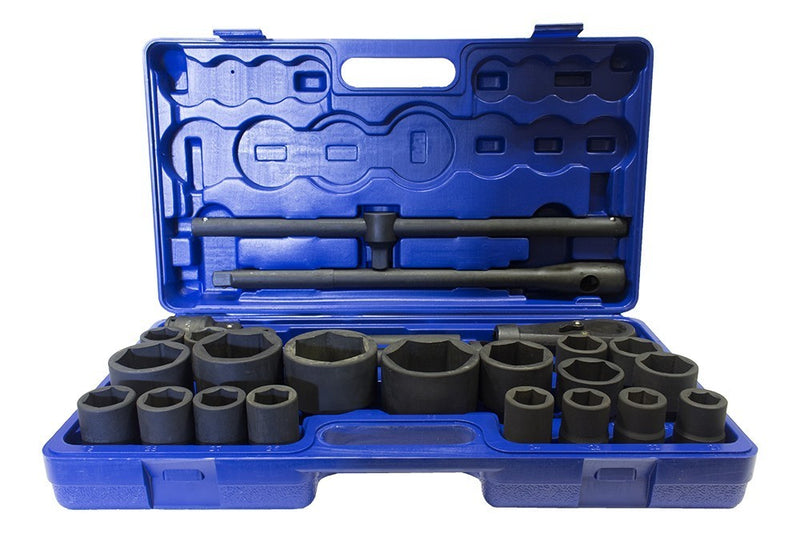 26-piece hex socket wrench set (1": 55,60,65) &amp; (3/4": 21-50mm) (JQ-1-26set)