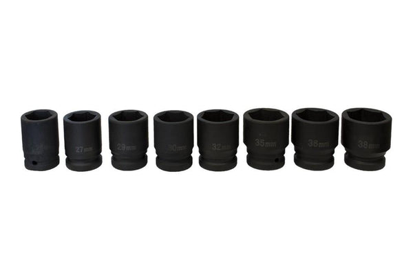 3/4" Sechskant Steckschlüssel Set 26mm-38mm, L:56mm, 8 Teilig (JQ-56-34-8set)