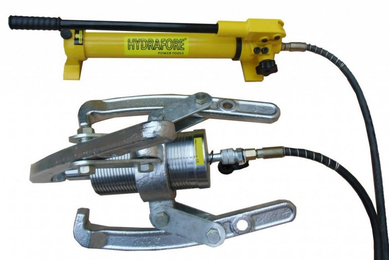 Hydraulic wheel hub puller with external hand pump 100 t (L-100F-MP)