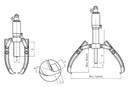 Hydraulischer Radnabenabzieher ohne Handpumpe 10T / Ø50-250mm (L-10F-OP)