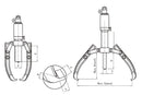 Extracteur de moyeu de roue hydraulique 20T avec ext. Pompe à main Ø100-350mm (L-20F-MP)