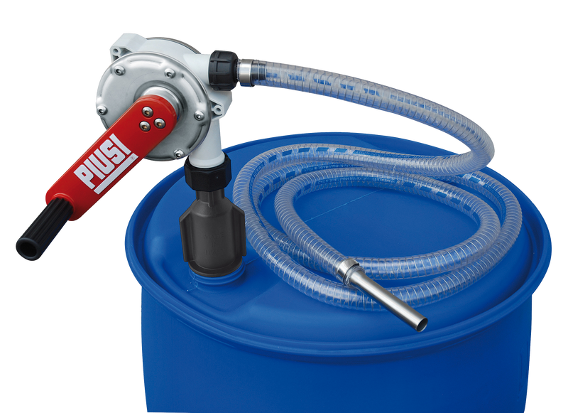 Hand crank pump for urea (AUS 32, AdBlue) made of stainless steel, with intake pipe and 2.5 m filling hose (ZUWA P332A90)