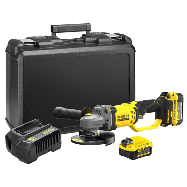 18V/2x4Ah Ø125mm FATMAX cordless angle grinder, case (STANLEY SFMCG400M2K-QW)