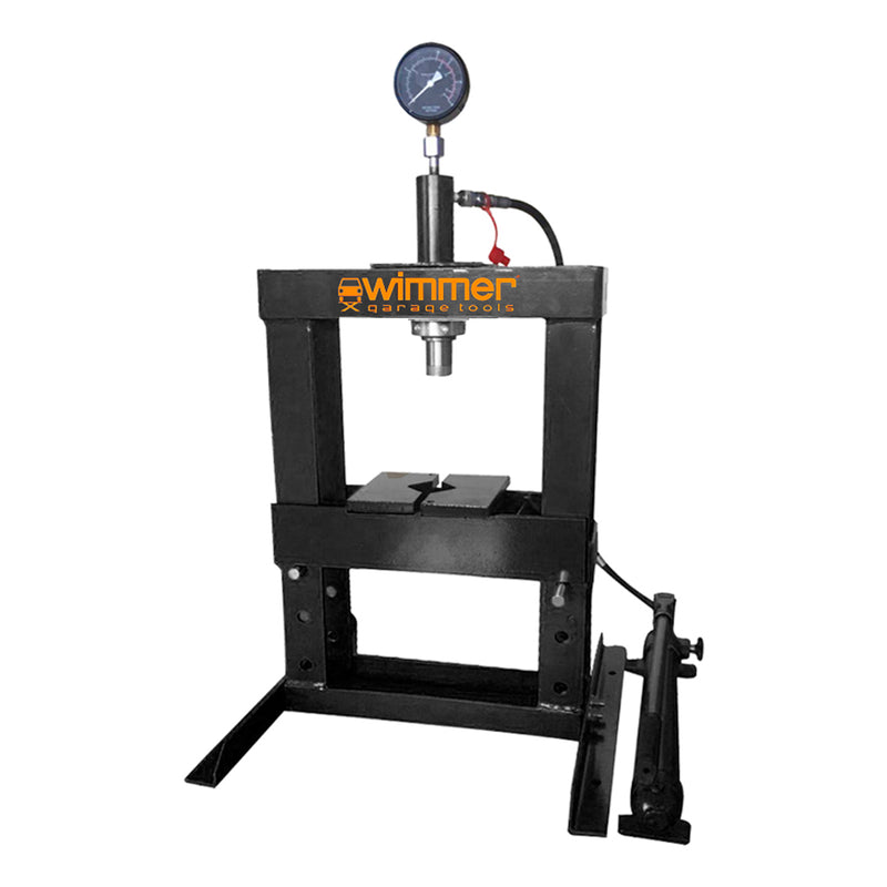 10T workshop press with built-in hand pump and pressure gauge (SP10)