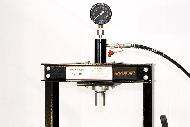 12T Werkstattpresse mit eingebaute Handpumpe und mit Manometer (SP12-2 –  EZ-Tools GmbH