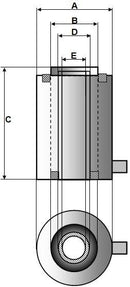 Einfachwirkende Hohlkolbenzylinder, Hohlzylinder (20 Ton, 50 mm) (YG-2050K)