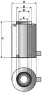 Cylindre creux (20T-50mm), Hyd. Pompe à main (700bar, 700cm3) (B-700+YG-2050K) 