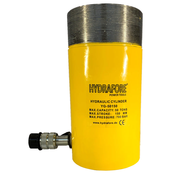 Vérin hydraulique à simple effet avec filetage de collier (50 tonnes, 150 mm) (YG-50150CT)