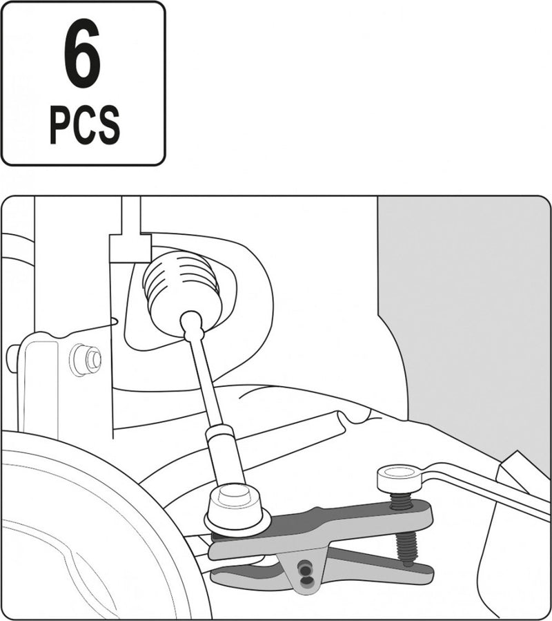 Jeu d'extracteurs de rotule YATO 6 pièces, embout de biellette 6 pièces, 30-180mm (YT-06157)