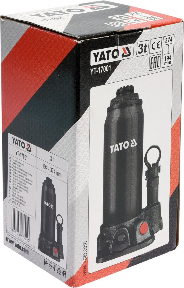 Hydraulic Stamp Jack 3T Jack 194-374mm (YATO YT-17001)