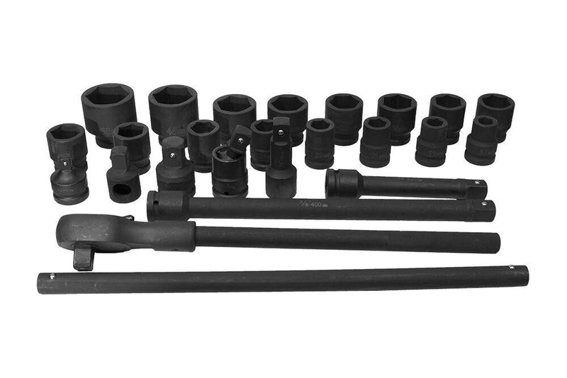 3/4" Sechskant Steckschlüssel Set, 17-50mm, 24 Teilig (JQ-34-24set) (5471457018016)