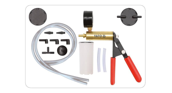 YATO Vakuum-Pumpe Bremsenentlüftungsgerät mit Manometer -1÷0bar (YT-0673)