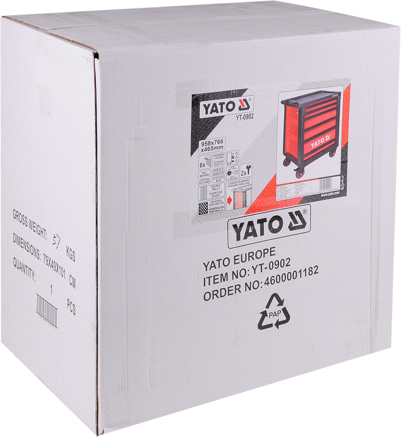 YATO workshop trolley, 6 drawers, 450kg, EMPTY (YT-0902)