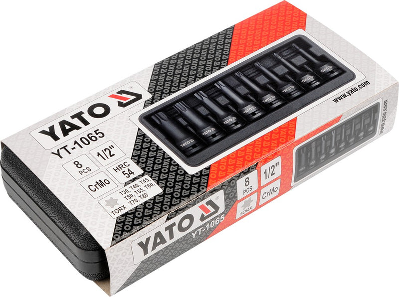 8 pieces Torx socket set 1/2", T30-T80 (YATO YT-1065)